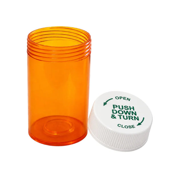 16 Drachm Amber Tablet Vials with CRC