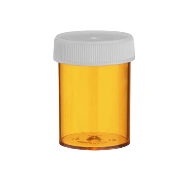 12 Drachm Amber Tablet Vials with Screw Cap
