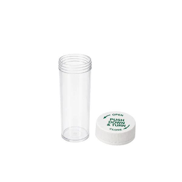 6 Drachm Clear Tablet Vials with CRC