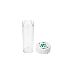 6 Drachm Clear Tablet Vials with CRC