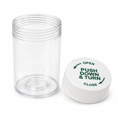 12 Drachm Clear Tablet Vials with CRC