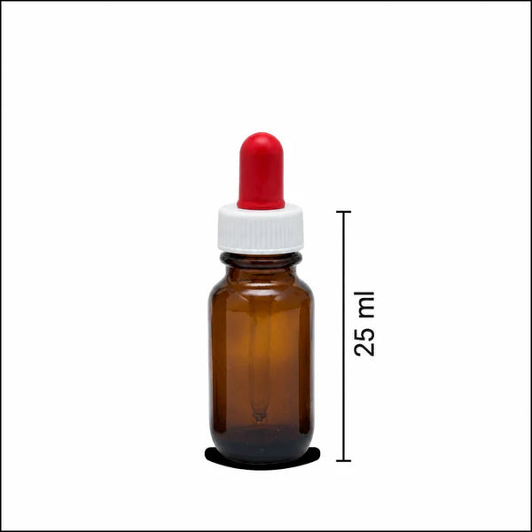 25ml Amber Glass Dropper Bottles (Per 12)
