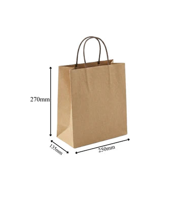 Flat Fold Kraft Paper Bags Medium
